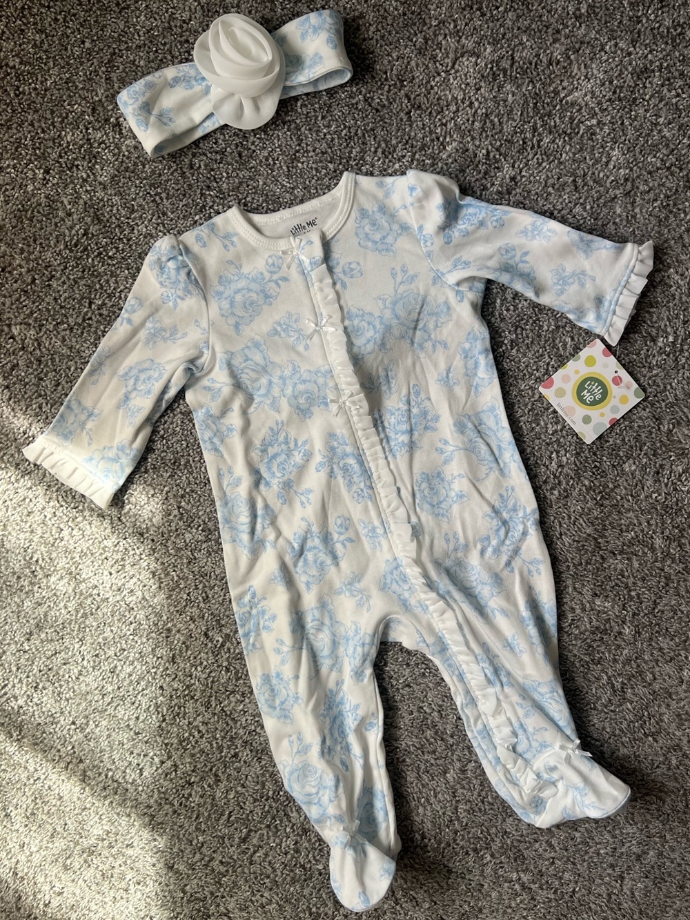 Little Me Floral Footie and Headband